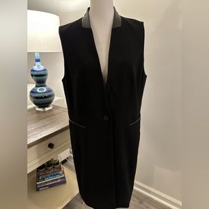 Calvin Klein Fully Lined Sleeveless Vest With Vegan Leather Accents - P